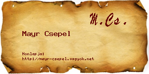 Mayr Csepel névjegykártya